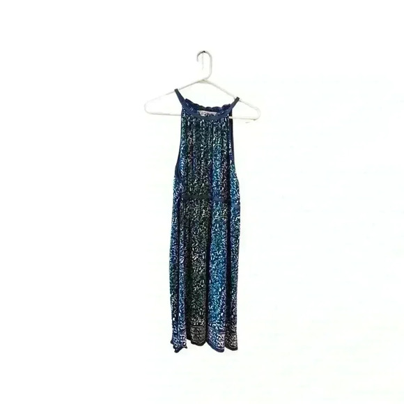 NWT WOMENS MAX STUDIO BLUE HALTER NECK SUMMER DRESS SIZE XL MSRP $118. - Picture 1 of 11